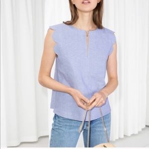 NWT & other stories scallop sleeve top